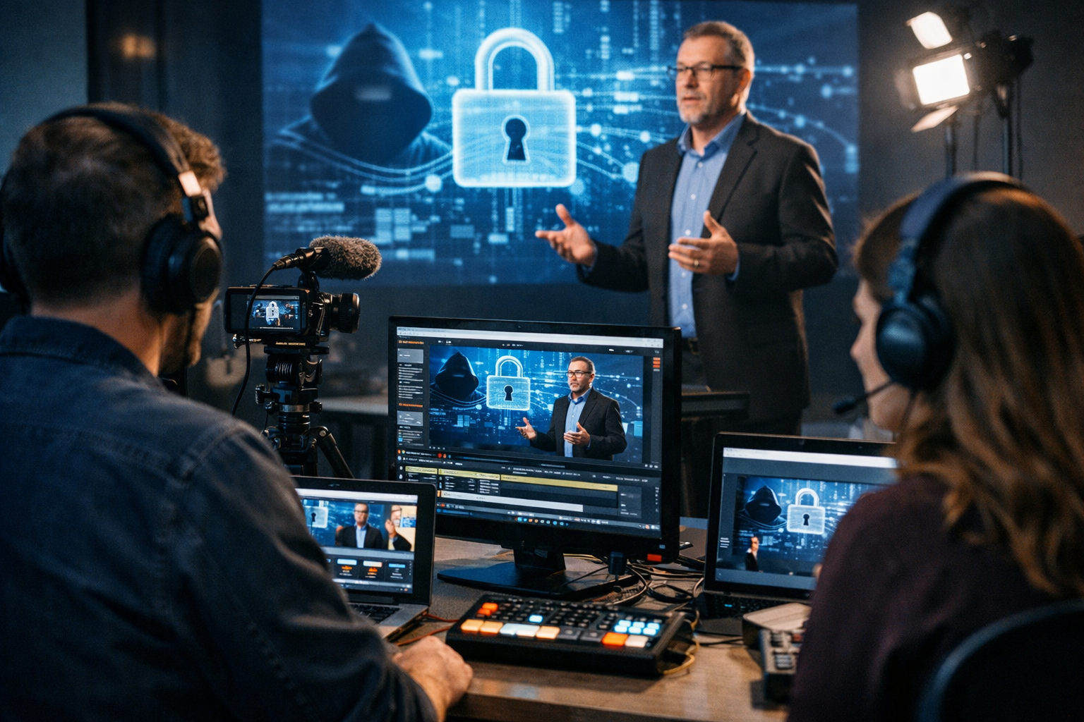 photographic cybersecurity webinar and video creation  no words on screen let the image tell the story